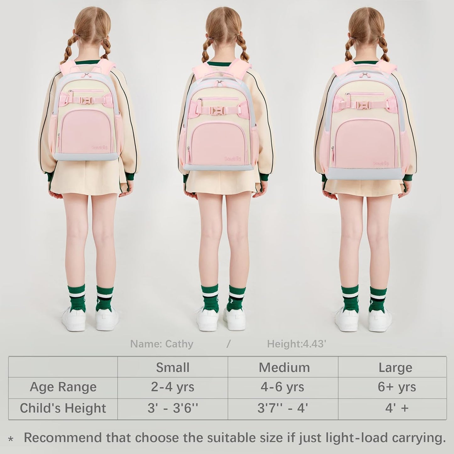 Cute Mini Toddler Backpacks for Girls 2-4 Little Kids Backpack preschool Bookbag (Pink and Cream)