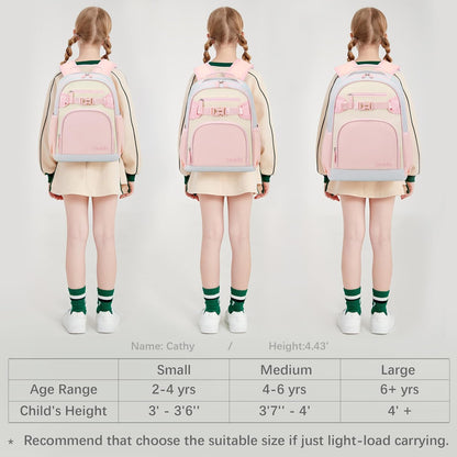 Cute Mini Toddler Backpacks for Girls 2-4 Little Kids Backpack preschool Bookbag (Pink and Cream)