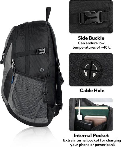 WATERFLY Lightweight Packable Hiking Backpack: 30L Foldable Travel Daypack Ultralight Camping Day Pack for Woman Man