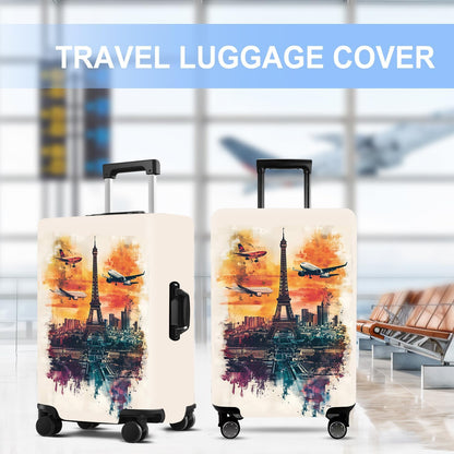 Luggage Cover Washable Suitcase Protector Anti-scratch Suitcase cover Fits 20-34 Inch Luggage (Tower-1, M(24-26inch suitcase))
