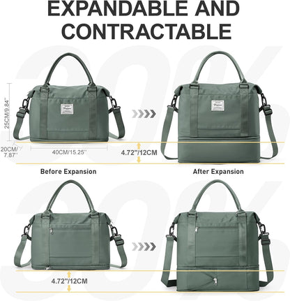 Travel Duffel Bag, Sports Tote Gym Bag, Shoulder Weekender Overnight Bag for Women