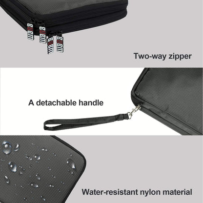 BUBM Double Layer Electronics Organizer, Travel Gadget Bag for Cables, Memory Cards, Flash Hard Drive and More, Fit for iPad or Tablet(up To 9.7")--Large, Gray