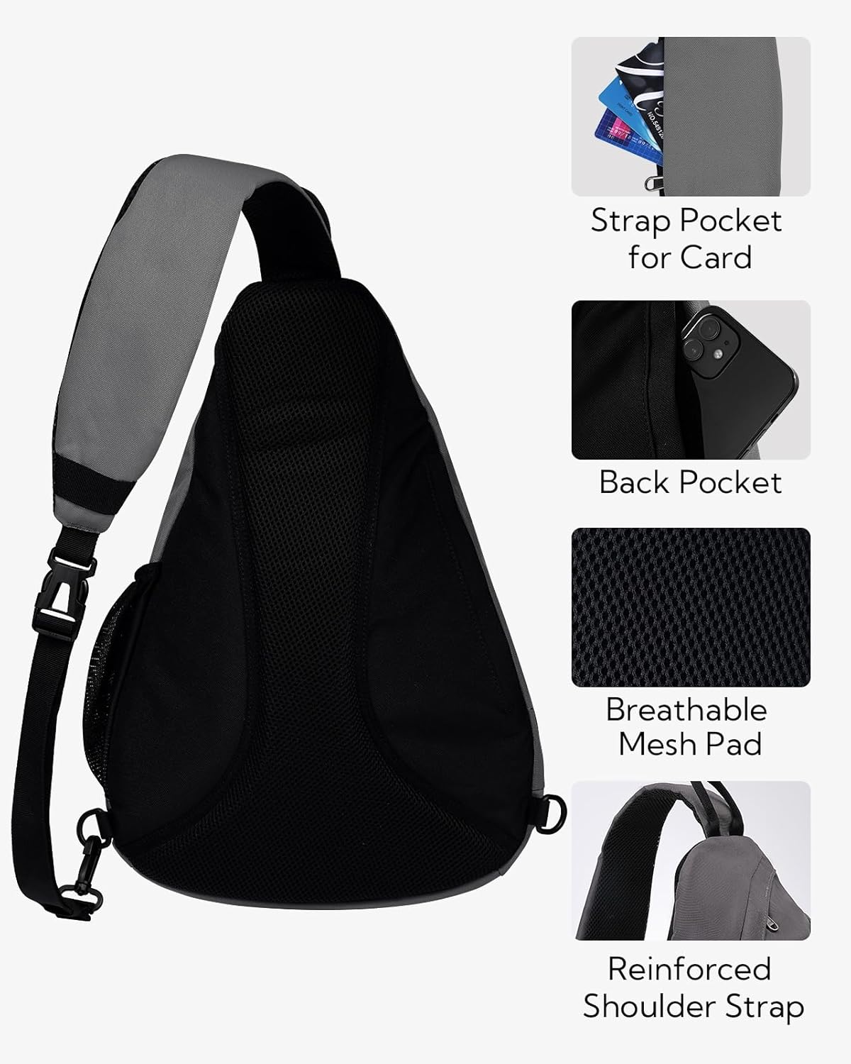 WATERFLY Large Crossbody Sling Bag: Over Shoulder Backpack Daypack Casual Cross Chest Side Pack