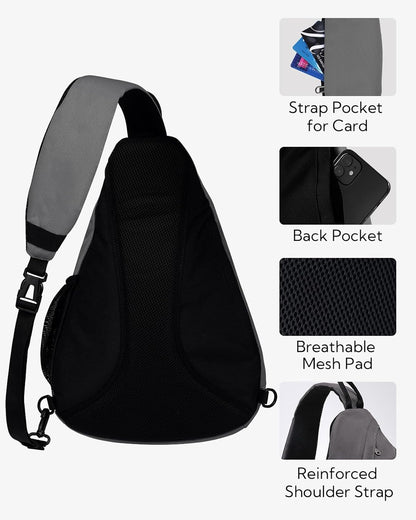 WATERFLY Large Crossbody Sling Bag: Over Shoulder Backpack Daypack Casual Cross Chest Side Pack