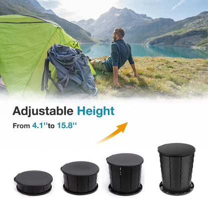 TRIPTIPS Upgrade Retractable Portable Toilet Travel Toilet Adjustable Height Camping Toilet Portable Potty for Adults Kids, Foldable Portable Toilet for Camping/Car