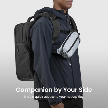 tomtoc 1.5L Sling Bag with RFID Blocking, Crossbody Bag Minimalist Chest Shoulder Pack for Men and Women, Water-resistant Lightweight Casual Waist Fanny Pack for Travel, Daily Use