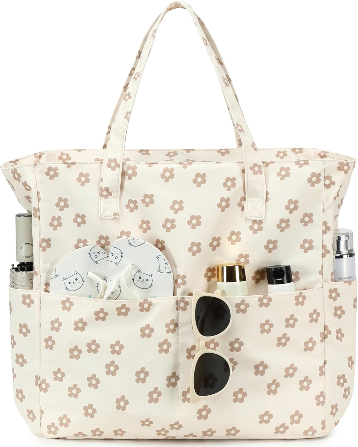 Beach Pool Bags Tote for Women Ladies Large Gym Tote Carry On Bag With Wet Compartment for Weekender Travel Waterproof