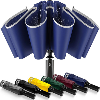Travel Umbrella Superior, Beautiful & Compact, Large Strong but Light Portable and Automatic Folding Rain Umbrella, Premium Grip, Fits Car & Backpack