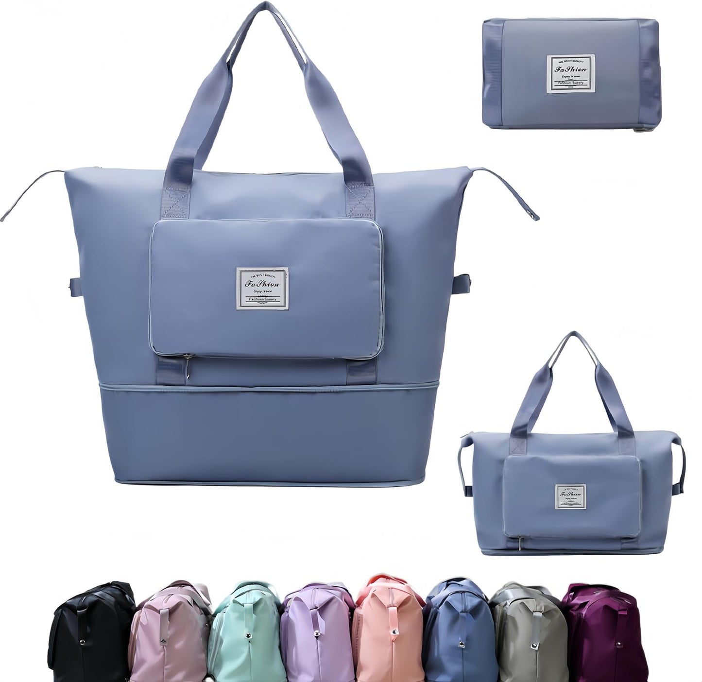 Large Capacity Foldable Travel Bag, Expandable lightweight Carry on Bag, Dry with Wet Separation Spor Duffel Bags