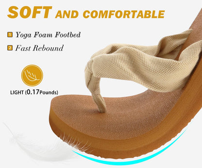 KuaiLu Flip Flops for Women with Arch Support Yoga Mat Comfortable Summer Beach Walking Thong Cushion Sandals Slip On Indoor Outdoor