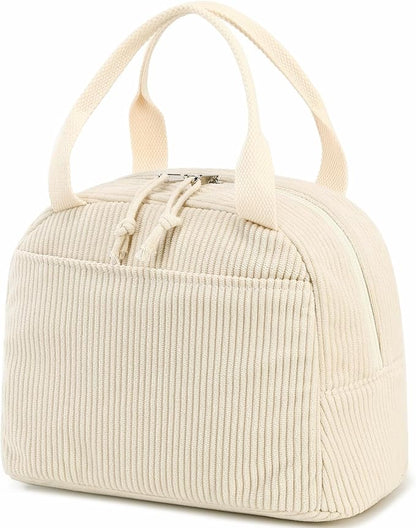 Bluboon Lunch Bag for Women Men Cute Corduroy Lunch Tote Bags Reusable by BLUBOON