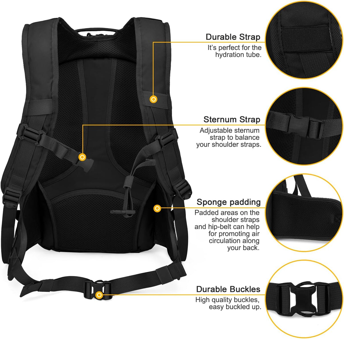 Mardingtop Tactical Molle Backpack for Men - 28L EDC Hiking & Motorcycle Backpack