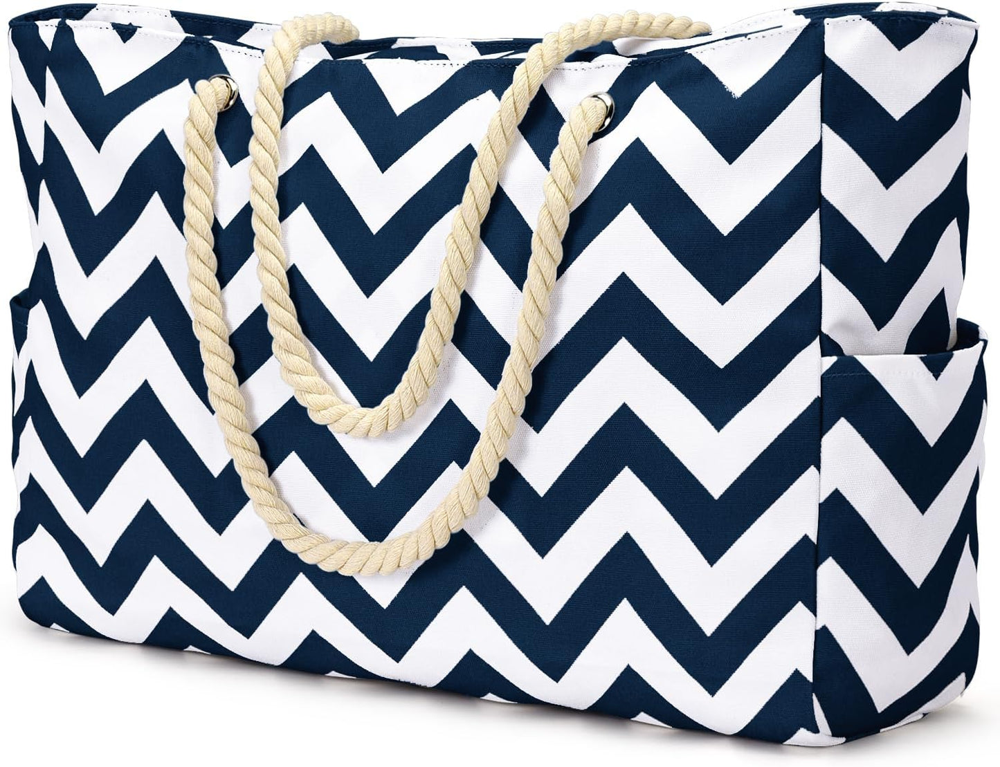 Becokan Beach Bag Large Beach Tote Bag for Women Waterproof Sandproof Swim Pool Bag With Zipper