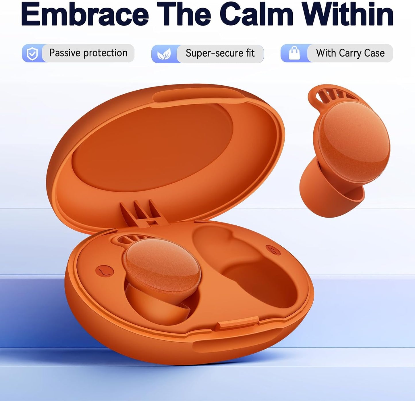 45dB Earplugs for Sleeping,Noise Cancelling Ear Plugs with 8 Pairs Ear Tips, Reusable Hearing Protection Noise Reduction Earplugs Suitable for Concerts,Travel,Work Fit Caramel