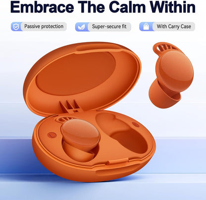 45dB Earplugs for Sleeping,Noise Cancelling Ear Plugs with 8 Pairs Ear Tips, Reusable Hearing Protection Noise Reduction Earplugs Suitable for Concerts,Travel,Work Fit Caramel