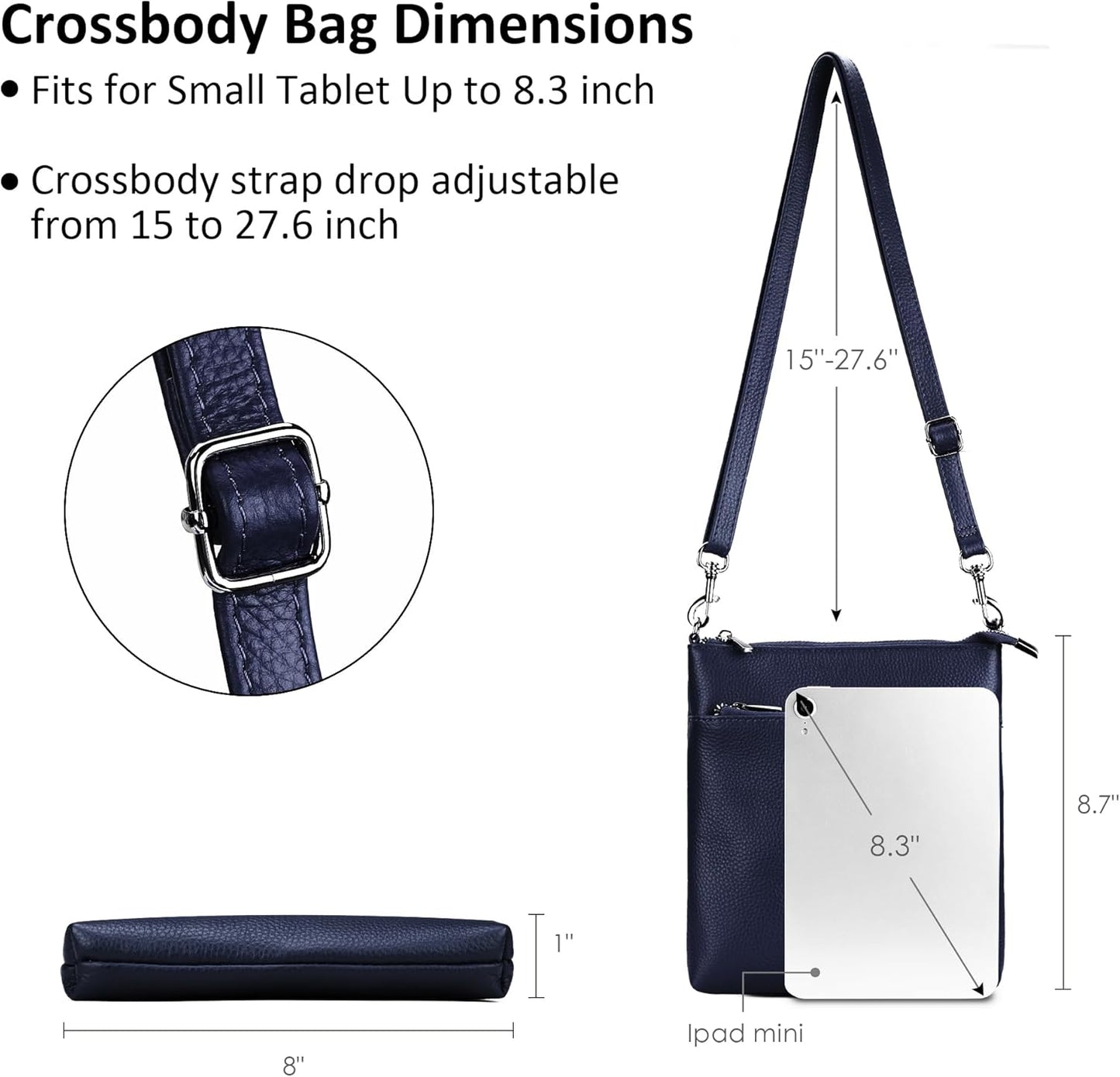 befen Genuine Leather Small Crossbody Purses for Women Travel Cross Body Bags Lightweight with Adjustable Shoulder Strap