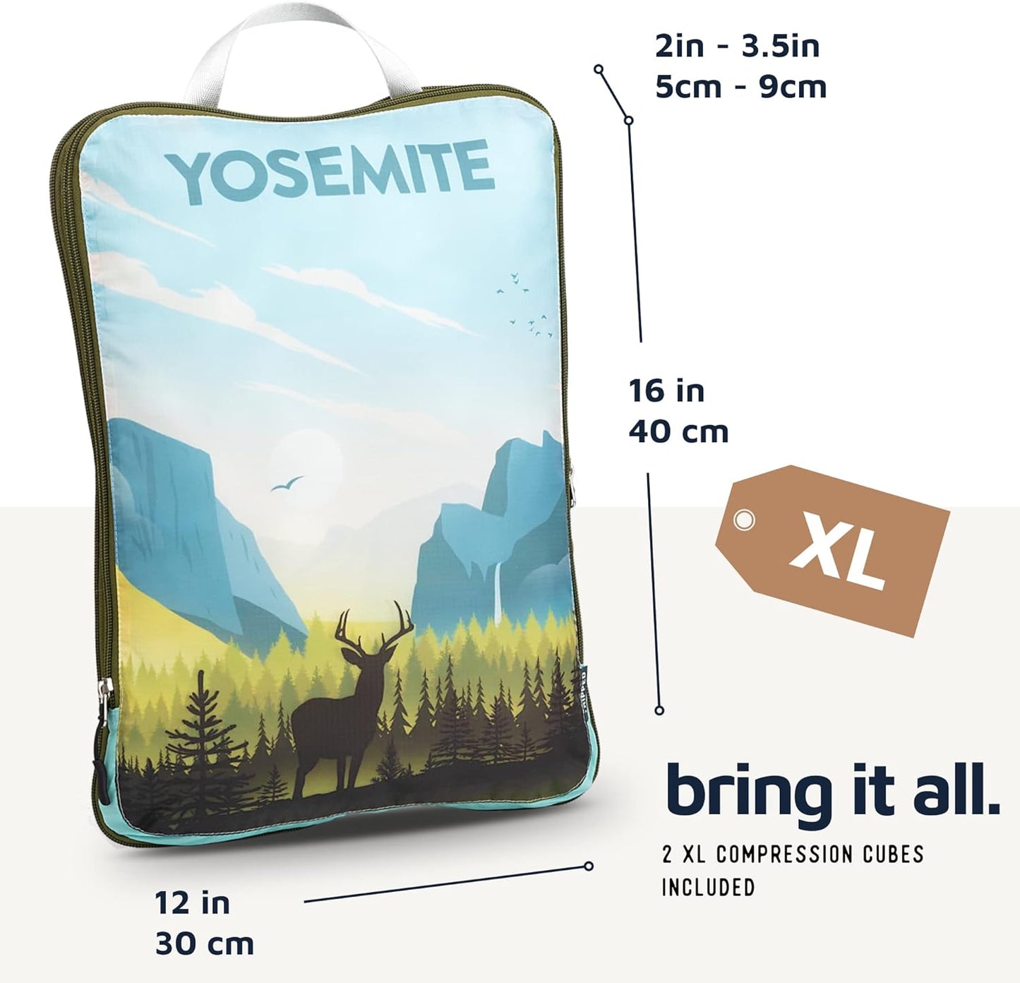 Large Compression Packing Cubes for Travel-Packing Cube Luggage Organizers 7 Piece Set for Checked Luggage-Ultralight, Expandable/Compression Bags by TRIPPED Travel Gear (National Parks)