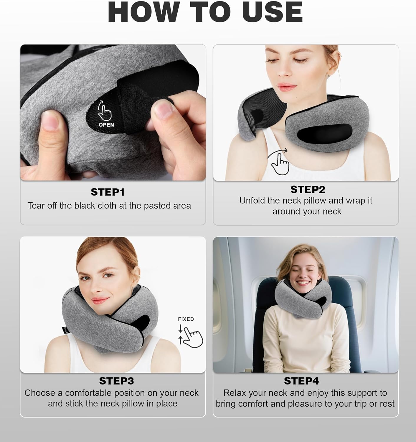 Airplane Travel Pillow, Memory Foam Travel Pillow, Suitable for Sleeping on Planes, in Offices and in Cars, a Must-Have for Long Flights, and a Necessity for Road Trips.