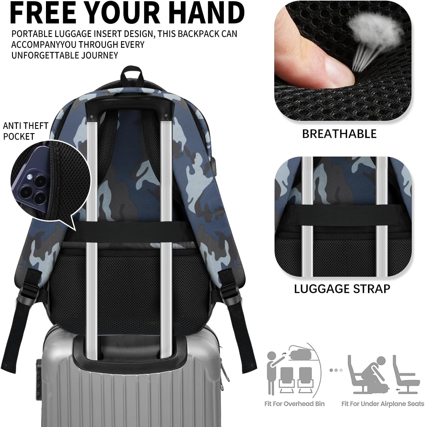 Backpack for Men Women, School Backpack for Boys Girls Teens, 15.6 Inch Laptop Backpacks with USB Port, Water Resistent Book bag, Work College Bookbag, back pack, Mochila para hombre