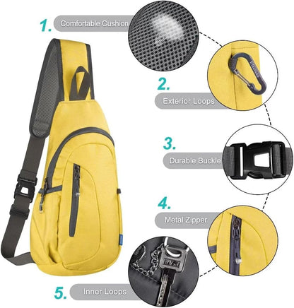 TITECOUGO Small Sling Bag, Lightweight Crossbody Backpack for Men Women, Shoulder Bag for Sports and Outdoor