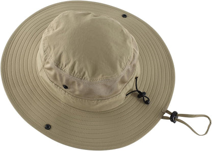 Home Prefer UPF50+ Mens Sun Hat Wide Brim Womens UV Protection Beach Bucket Hat for Fishing Hiking Snap Up Cowboy Hat
