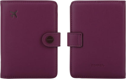 ZOPPEN Passport Holder Women, Passport Cover Travel Wallet Rfid Blocking Passport Wallet Cover Case Travel Essentials Document Organizer, Grape Purple