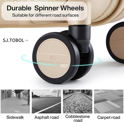 Hanke Luggage Sets 3 piece Carry On Luggage with Wheels PC Hard Shell Suitcases Lightweight Checked Travel Luggage Large Travel Suitcase Woman Men 20/24/29 Inch(Cuba Sand)