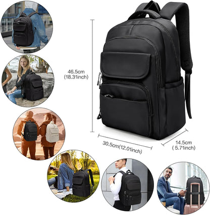 FOXLOVER Travel Laptop Backpack, Anti-Theft Slim Business Backpack, School College Bag for Men & Women, Fits 15.6 Inch Laptop