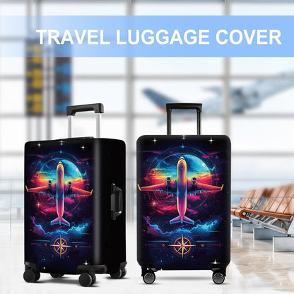 Luggage Cover Washable Suitcase Protector Anti-scratch Suitcase cover Fits 20-34 Inch Luggage (Aircraft, XL(32-34inch suitcase))