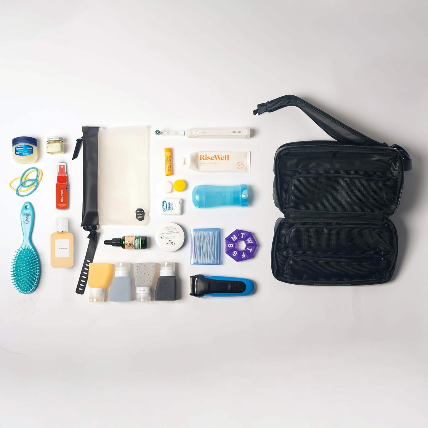 Gravel Hanging Toiletry Bag – Water-Resistant Dopp Kit for Men & Women (Black, Max)