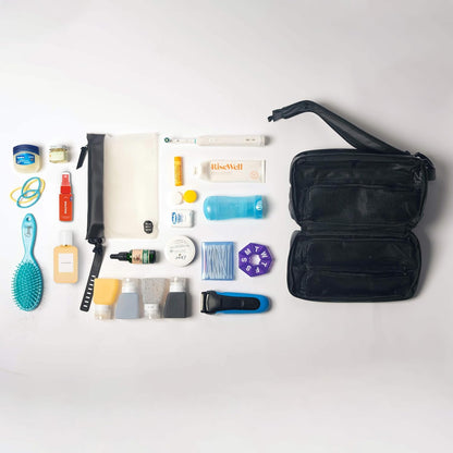 Gravel Hanging Toiletry Bag – Water-Resistant Dopp Kit for Men & Women (Black, Max)