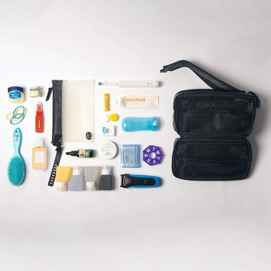 Gravel Hanging Toiletry Bag – Water-Resistant Dopp Kit for Men & Women (Black, Max)