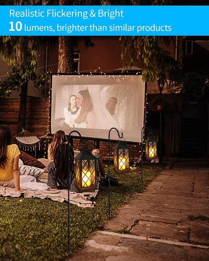 SHYMERY Solar Lantern,Outdoor Garden Hanging Lanterns,2 Pack 14 Inch Lasts 3X Longer 10 lumens Waterproof LED Flickering Flameless Candle Mission Lights for Table,Outdoor,Party Decorative