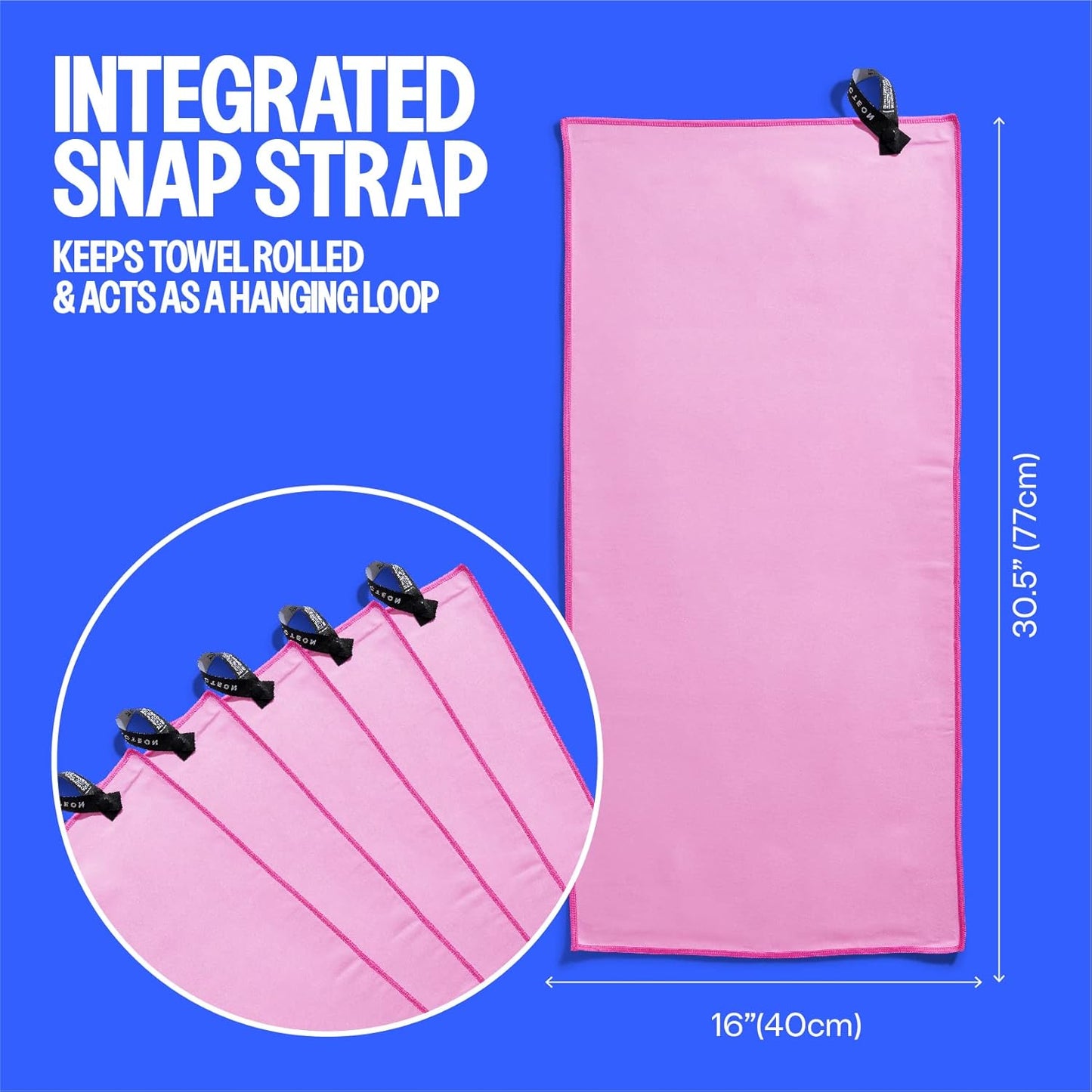 Acteon Microfiber Quick Dry Gym Towels, Silver ION Odor-Free Super Absorbent Pink Towels, Pink Towel Set, Womens Workout Accessories for Body Sweat Yoga Tennis