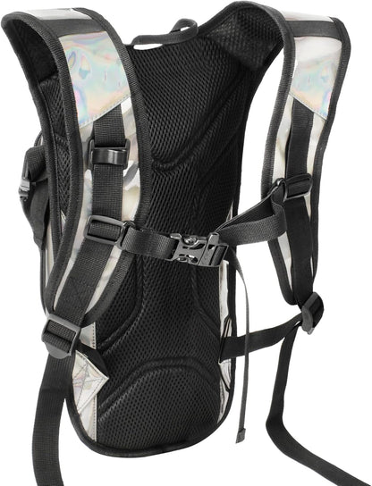 Reflective Hydration Backpack, Hydration Pack - Water Backpack with 2L/3L Hydration Bladder, Essential for Festivals - Rave Hydration Pack for Hiking, Running, Cycling, and Festivals