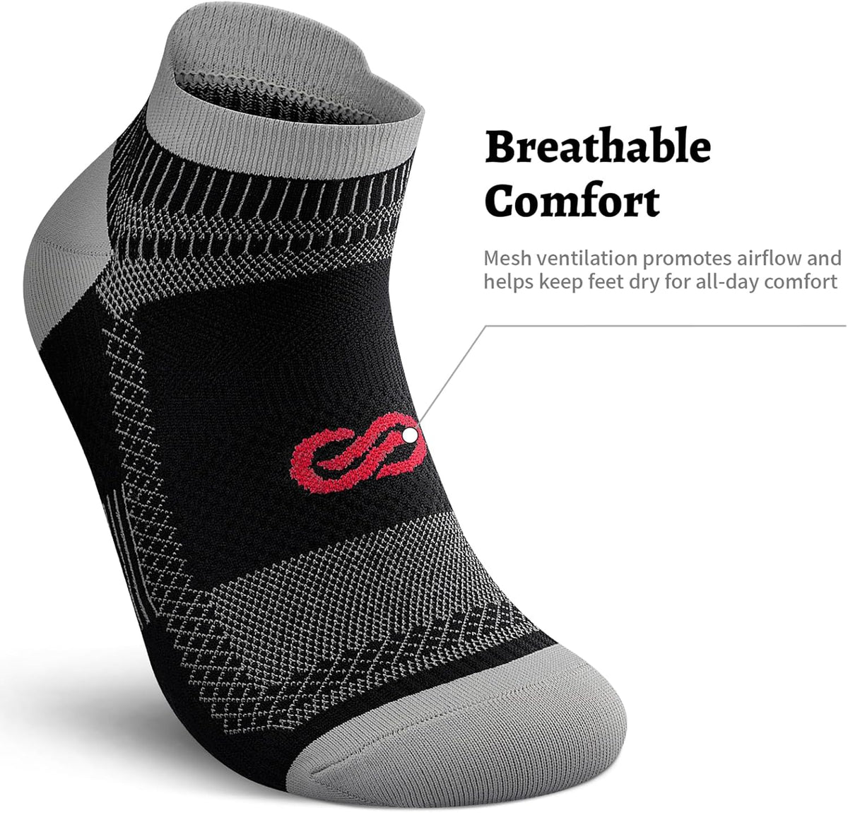 PAPLUS Ankle Compression Sock for Men and Women 2/4/6 Pairs, Low Cut Compression Running Sock with Ankle Support