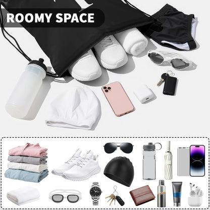 ZOMFELT 6Pcs Drawstring Backpack Drawstring Gym Bags, Foldable Draw String Backpack with Multiple Colors and Letters, Lightweight Polyester Cinch Bag for Gift, Beach, Sports, Travel, Swim (Letter L)