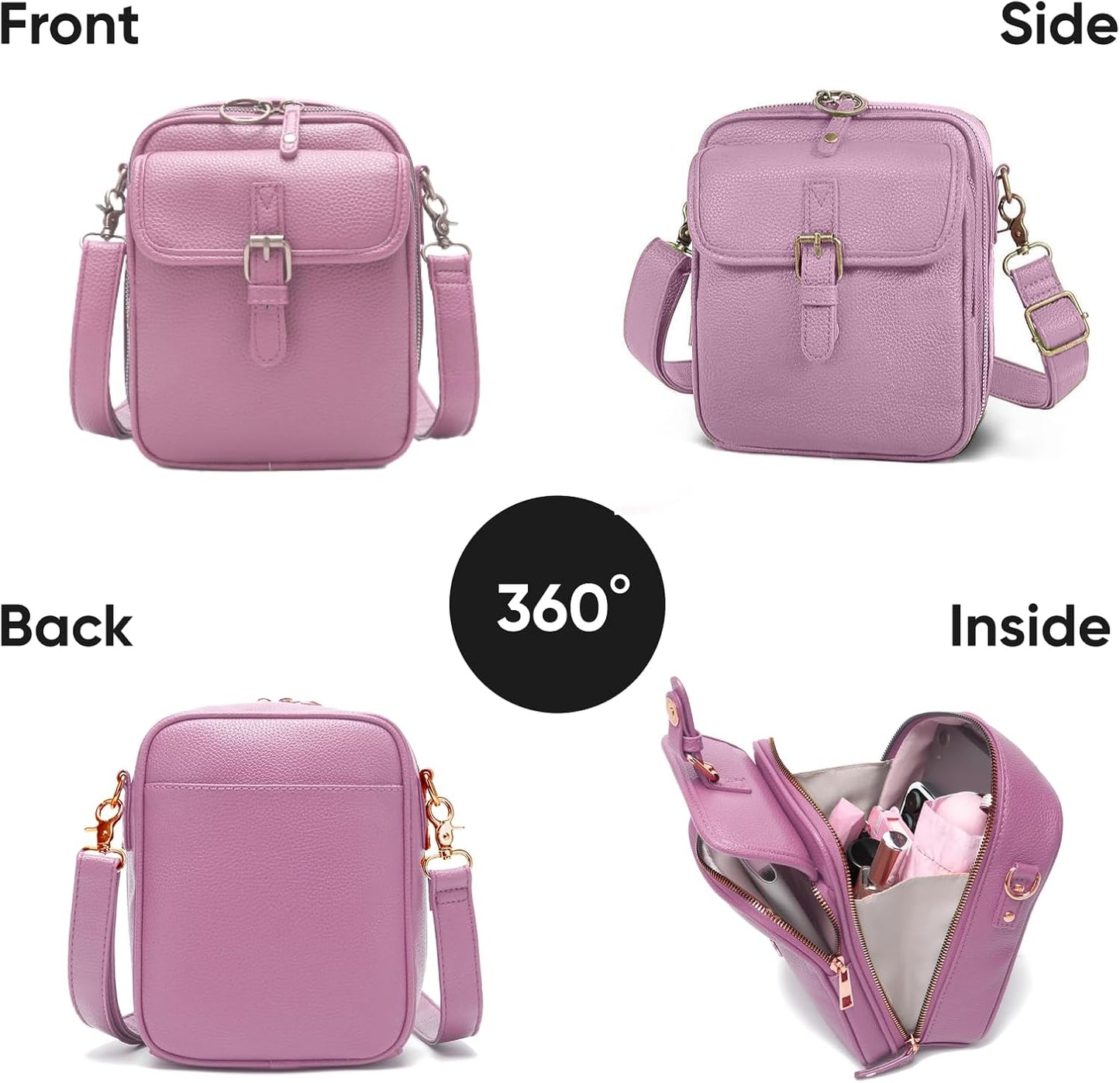 1060 Leather Crossbody Bags for Women Anti-Theft Vegan Purse with Card Slots, Travel Shoulder Bag, Waterproof Crossbody Purse