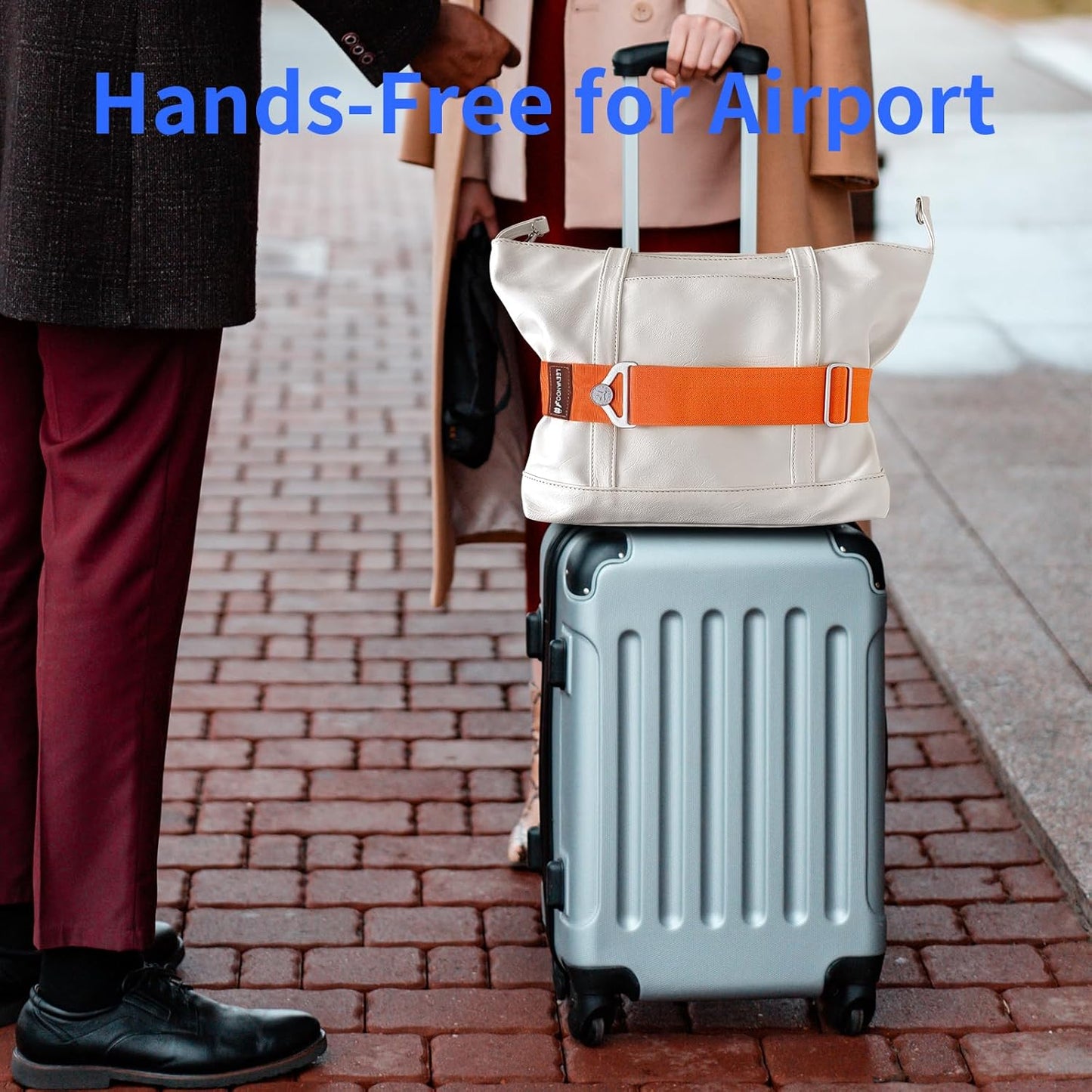 Luggage Straps for Suitcases Add a Bag Luggage Strap,2-in-1 Travel Belt for Luggage Straps Travel Belt Over Handle for Carry On Bag Adjustable Suitcase Belts Airport Travel Accessories Orange