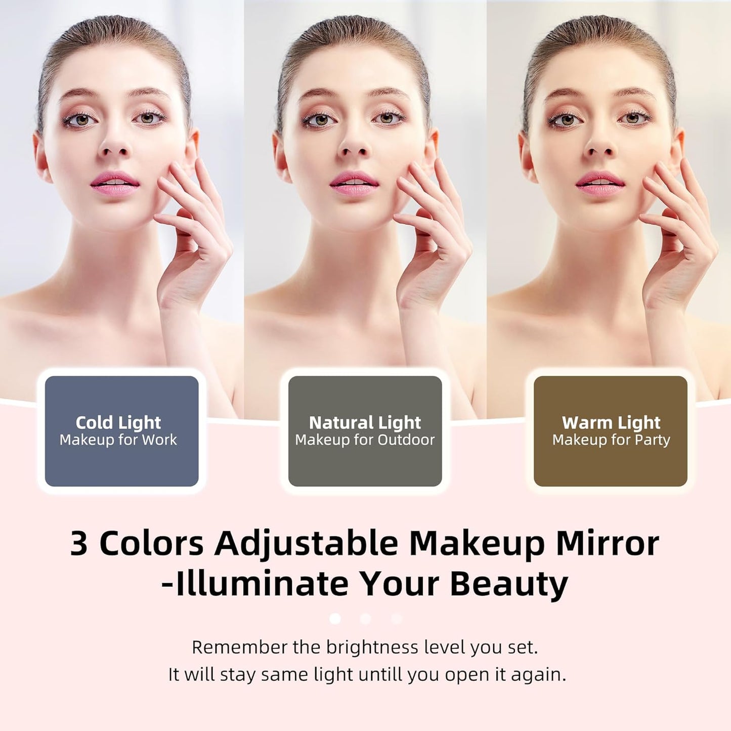 Travel Makeup Bag with LED Mirror – Waterproof Cosmetic Train Case with Adjustable Dividers, Portable Makeup Organizer and Toiletry Bag for Women, Teens & Girls Gift, White