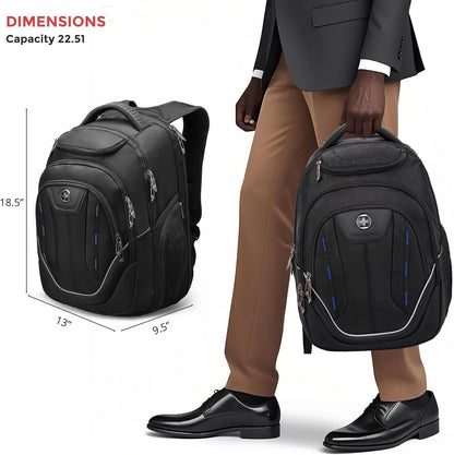 Swissdigital Design TSA Business Laptop Backpack For Men,Travel Backpack With USB Charging Port,College Tech Backpacks With RFID Pockets Presents For Men Fits 15.6 Inch Computer | TERABYTE