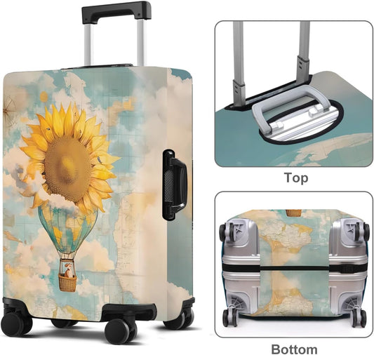 Sunflower Luggage Cover Washable Suitcase Protector Anti-Scratch,Stretchable Fit for 20-34Inch Luggage Durable Travel Bag Cover with Zipper Closure (M(24-26inch suitcase))