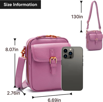 1060 Leather Crossbody Bags for Women Anti-Theft Vegan Purse with Card Slots, Travel Shoulder Bag, Waterproof Crossbody Purse