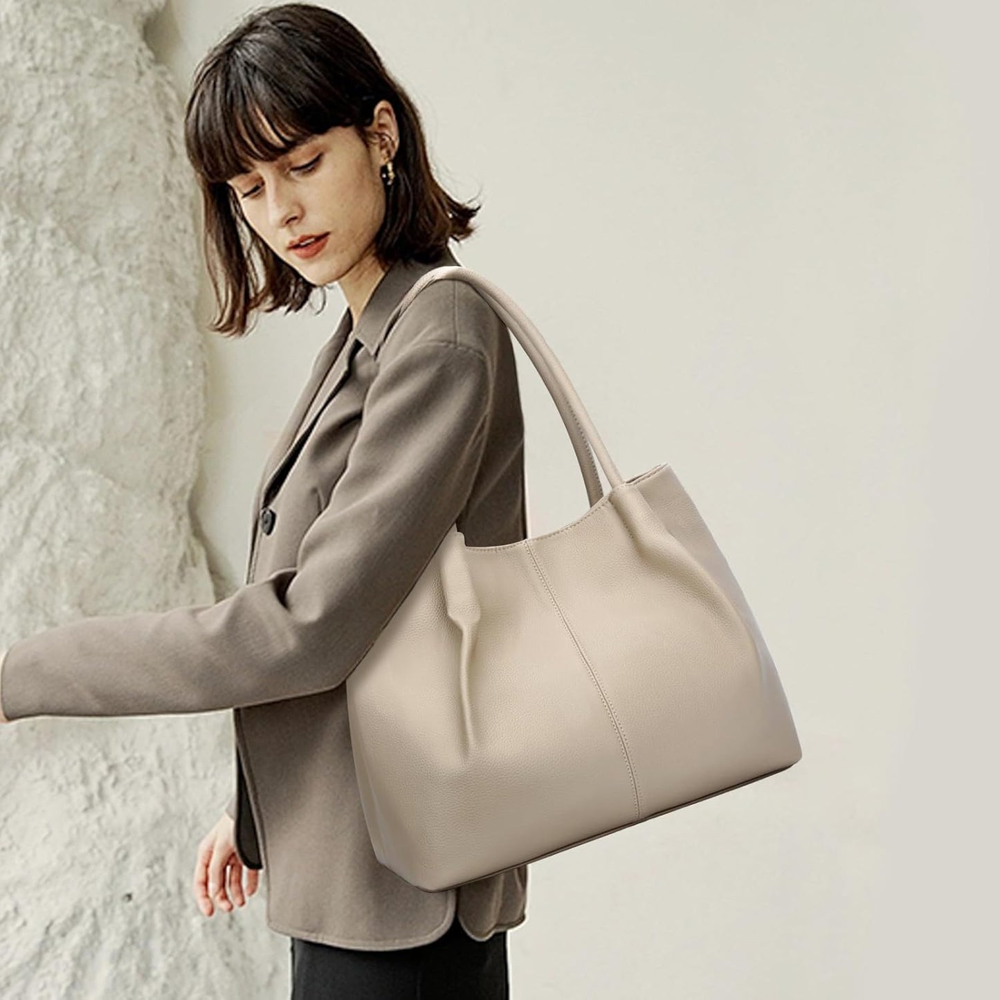 KKXIU Tote Bag for Women Vegan Leather Shoulder Purse Large Capacity Travel Bag