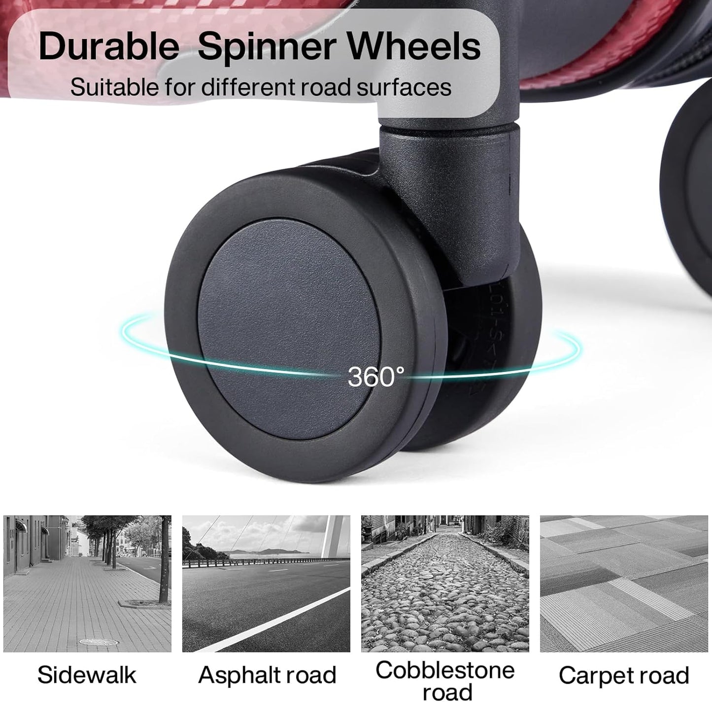 Hanke Luggage Sets 2 piece Carry On Luggage with Wheels PC Hard Shell Suitcases Lightweight Checked Travel Luggage Large Travel Suitcase Woman Men 20/29 Inch （Burgundy）