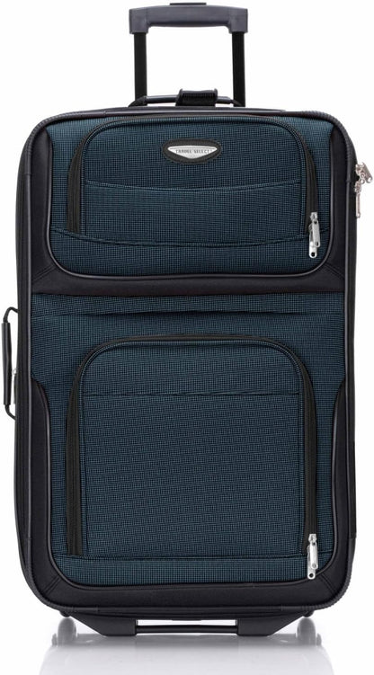 Travel Select Amsterdam 4-Piece Softside Expandable Rolling Luggage Set, Lightweight 2-Wheel Suitcases, Packing Cubes & Travel Tote, Durable Polyester Construction, Navy
