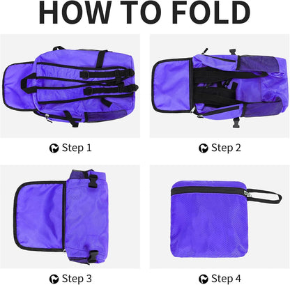 Small Hiking Daypack,15L Water-Resistant Hiking Backpack Packable Lightweight Travel Day Pack for Women Men (Purple, Small)