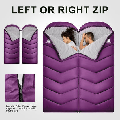 Sleeping Bags for Adults Cold Weather,Portable, Waterproof,Lightweight Camping Sleeping Bag for Tall Girls Boys with Compression Sack for Warm Camping, Hiking, Outdoor & Indoor