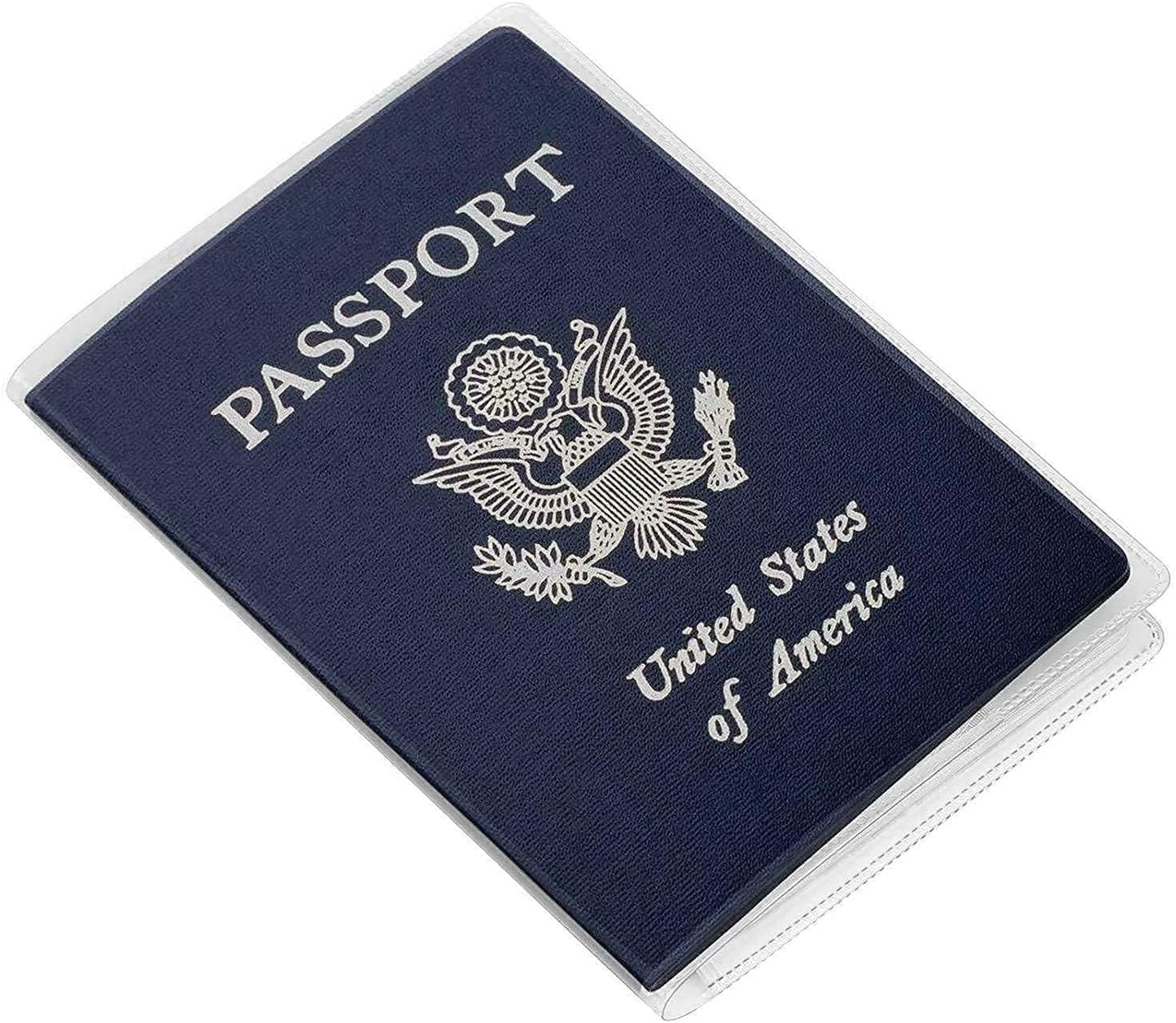 Clear Transparent Passport Cover Holder Case Organizer ID Card Travel Protector (Clear x5)