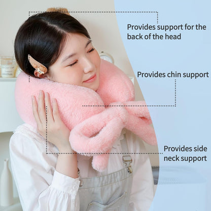 Travel Pillow Multifunctional Airplane Travel Neck Pillow Provides Neck and Lumbar Support During Travel Airplane Pillow Pink